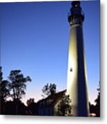 Wind Point Lighthouse Blue Metal Print