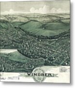 Windber Pennsylvania Vintage Map Birds Eye View 1900 Metal Print