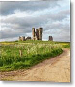 Winding Road Leading To A Chirch Ruin In Norfolk Metal Print
