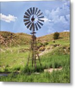 Windmill - Nebraska Sandhills Metal Print