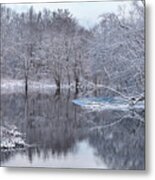 Winter Along The Concord River Metal Print
