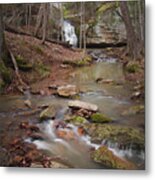 Winter Creek And Falls Metal Print