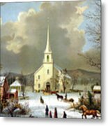Winter Holiday In Country Metal Print