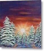 Winter Morning Sunrise Metal Print