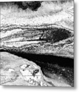 Winter River - Black And White Abstract Landscape Painting Metal Print