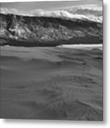 Winter Storms Approaching Great Sand Dunes National Park Black And White Metal Print
