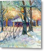 Winter Sunrise At The Park Metal Print