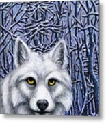 Winter Wonderland Wolf Metal Print