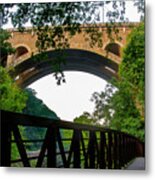 Wissahickon Foot Bridge And The Henry Avenue Bridge Metal Print