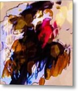 Woman In A Hat With Her Heart On Her Sleeve Metal Print
