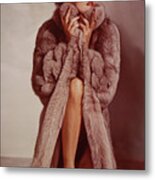 Woman In Fur 1978 Metal Print