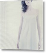 Woman Standing, Blurred. Metal Print