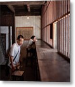 Woman Waiting For Clients, In The Historic Scenic Town Of Wuzhen Metal Print