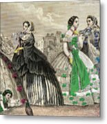 Women At A Ball Wearing Victorian Era Dresses #ayearforart Metal Print