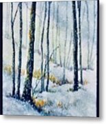 Woodland Snowfall Metal Print