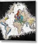 World Map, 15th-17th Century Metal Print