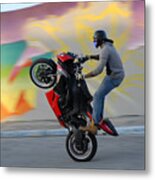 Wynwood - Motorbike Rider, Wynwood District, Miami, Florida Metal Print