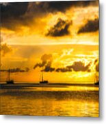 Yacht Bay Sunset Metal Print