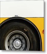 Yellow Bus Close-up Metal Print