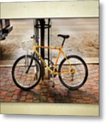 Yellow Frontier Bicycle Set Metal Print