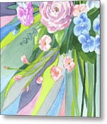 Yellow Pink Blue Beauty Of Flowers Ray Metal Print