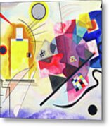 Yellow Red Blue Abstract Metal Print