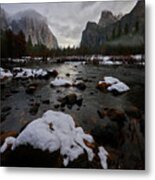 Yosemite Morning Snow Metal Print