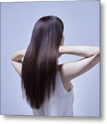 Young Japanese Women's Hair Hair Image Metal Print