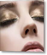 Young Woman Sleeping Metal Print