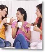 Young Women Spending Leisure Time Together Metal Print