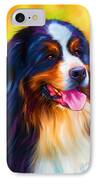 Colorful Bernese Mountain Dog Painting IPhone Case by Michelle Wrighton