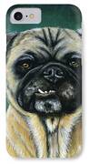 This Is My Happy Face - Pug Dog Painting IPhone Case by Michelle Wrighton