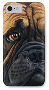 Waiting Bullmastiff Drawing IPhone Case by Michelle Wrighton