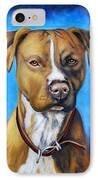 American Staffordshire Terrier Dog Painting IPhone Case by Michelle Wrighton