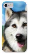 Smiling Siberian Husky  Painting IPhone Case by Michelle Wrighton