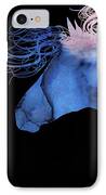 Abstract Wild Horse And Full Moon IPhone Case by Michelle Wrighton