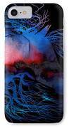Abstract Wild Horse Red White And Blue IPhone Case by Michelle Wrighton