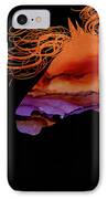Colorful Abstract Wild Horse Silhouette In Purple And Orange IPhone Case by Michelle Wrighton