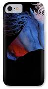 Colorful Abstract Wild Horse Silhouette - Red And Blue IPhone Case by Michelle Wrighton
