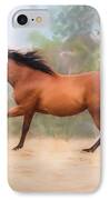 Galloping Thoroughbred Horse IPhone Case by Michelle Wrighton