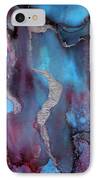 Singularity Purple And Blue Abstract Art IPhone Case by Michelle Wrighton