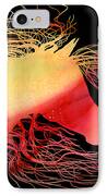 Wild Horse Abstract In Orange And Yellow IPhone Case by Michelle Wrighton