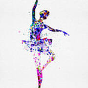 Ballerina Dancing Watercolor 2 Poster