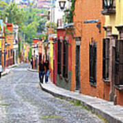 Historic Cobblestone Streets Of San Miguel Poster