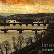 Vintage Prague Vltava River 1 Poster