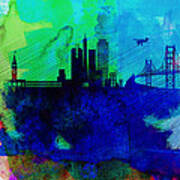 San Francisco Watercolor Skyline 2 Poster