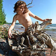 0114 Windswept Nude In Nature Poster