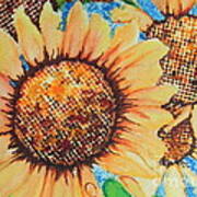Abstract Sunflowers #1 Poster