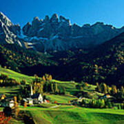 Buildings On A Landscape, Dolomites #1 Poster