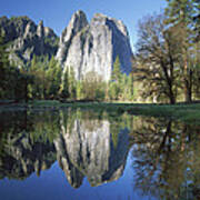 Cathedral Rock And The Merced River #1 Poster